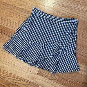 2FOR$20 Sim & Sam Black And White Gingham Ruffled Mini Skirt